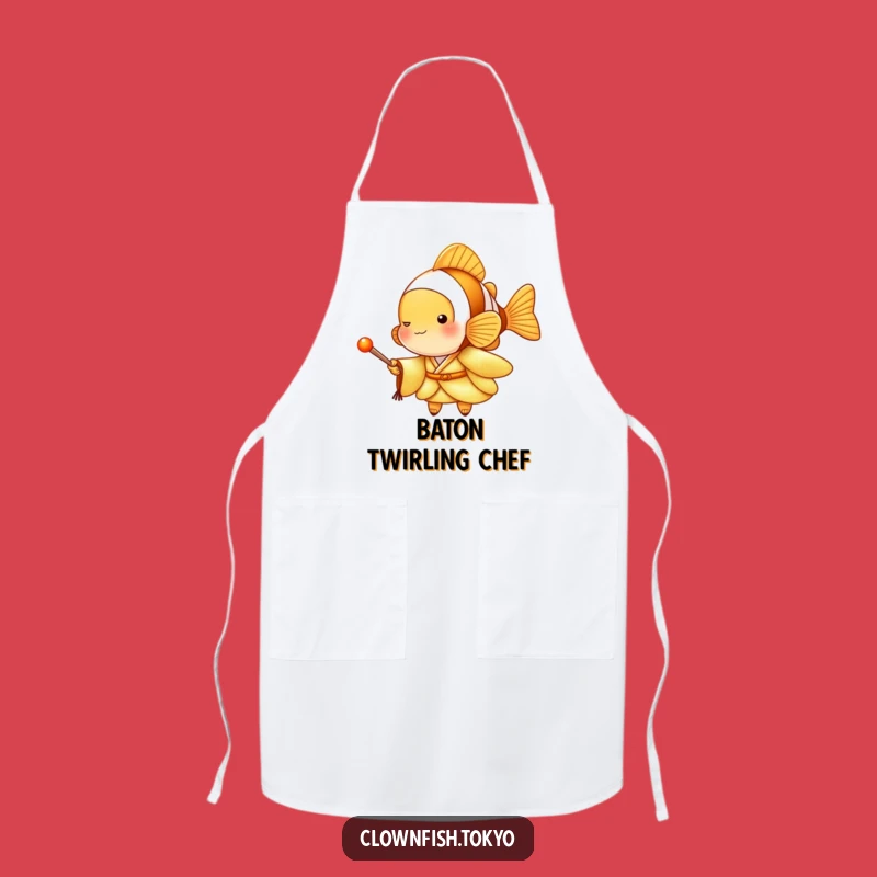 Funny Clownfish Golden Kimono Apron: Musical Chef Style, Perfect Funny Gift
