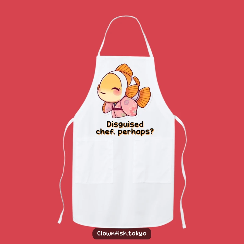 Funny Clownfish Floral Kimono Apron: Kitchen Fun for Chefs, Perfect Funny Gift