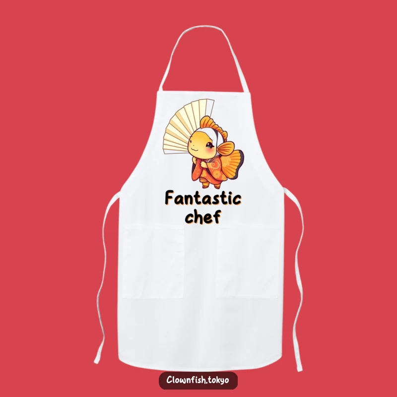 Funny Clownfish Kimono Apron - Playful Chef's Gift for Fish Lovers