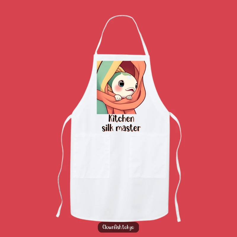 Funny Fish Obi Apron: Stylish Kitchen Wear with Curious Fish from Silk, Great Gift