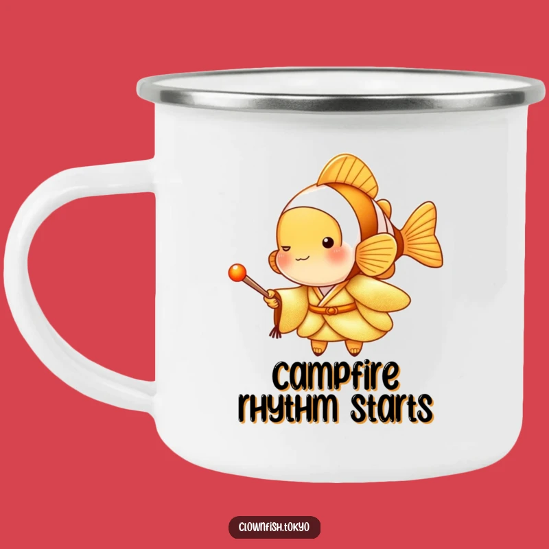 Funny Clownfish Golden Kimono Camping Mug: Musical Adventures, Perfect Funny Gift