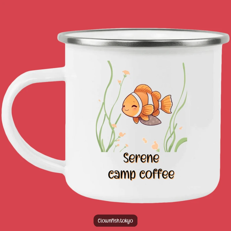 Funny Clownfish Zen Camping Mug - Serene Kimono Fish Outdoor Gift
