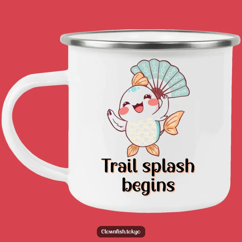 Funny Fish Fan Dancer Camping Mug: Durable Fun with a Joyful Fish Twirling a Fan, Gift