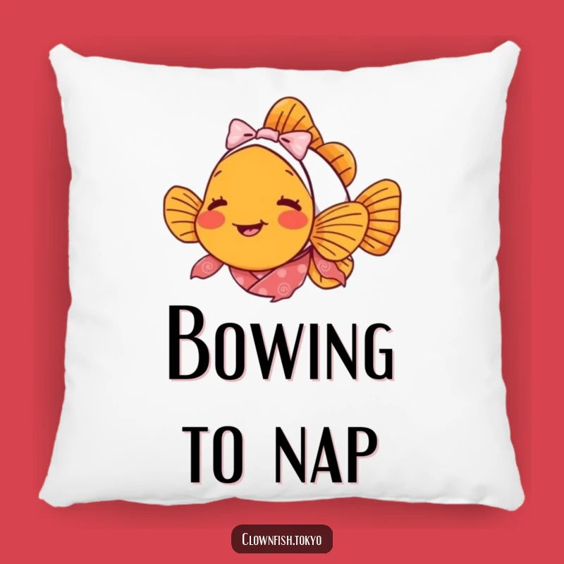 Funny Clownfish Bowing Pillow - Soft Delighted Fish Kimono Gift