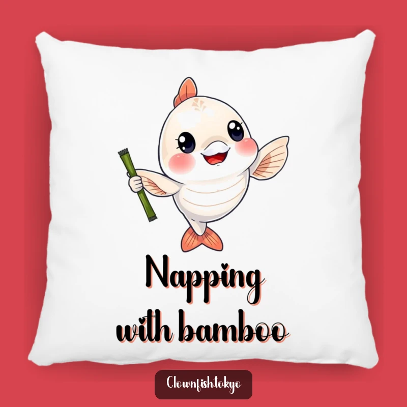 Funny Fish Bamboo Pillow: Cozy Cushion with Cheerful Fish Waving Rod, Gift