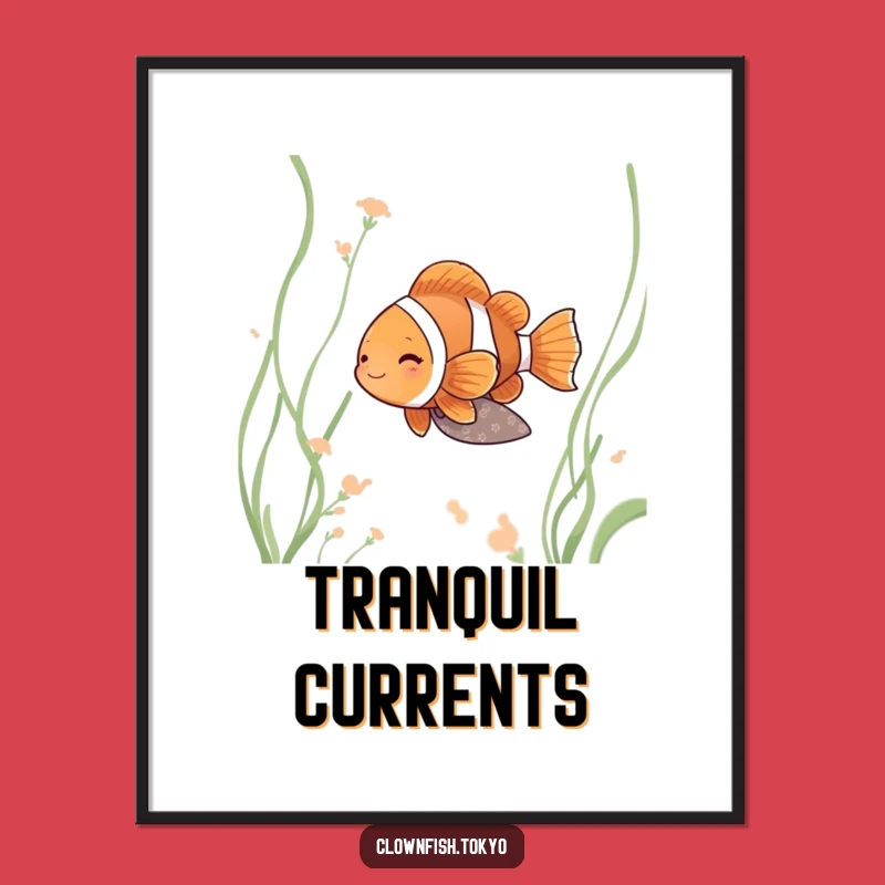 Funny Clownfish Zen Digital Art - Serene Kimono Fish Printable Gift