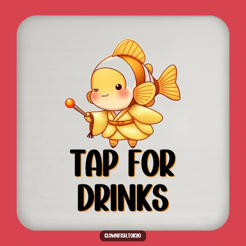 Funny Clownfish Golden Kimono Coasters: Musical Protection, Great Funny Gift