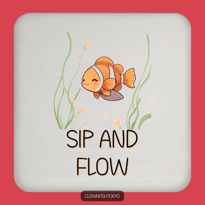 Funny Clownfish Zen Coaster - Serene Kimono Fish Table Gift
