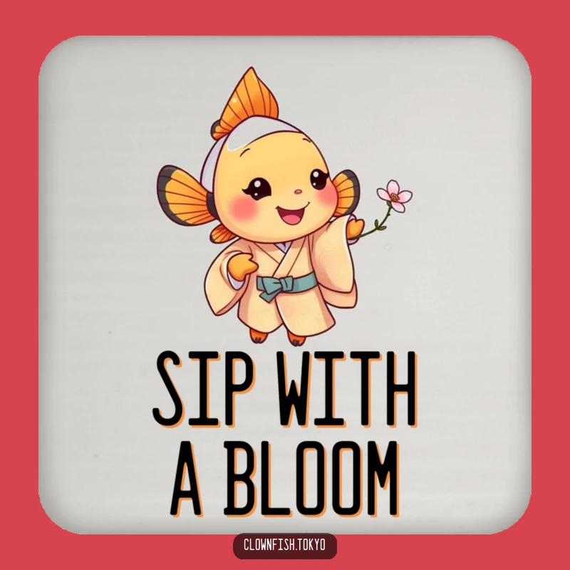 Funny Clownfish Blossom Coaster - Jolly Kimono Fish Table Gift