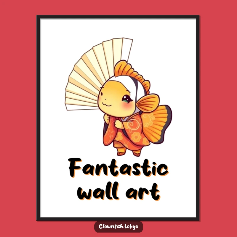 Funny Clownfish Kimono Poster - Playful Wall Art for Fish Fanatics