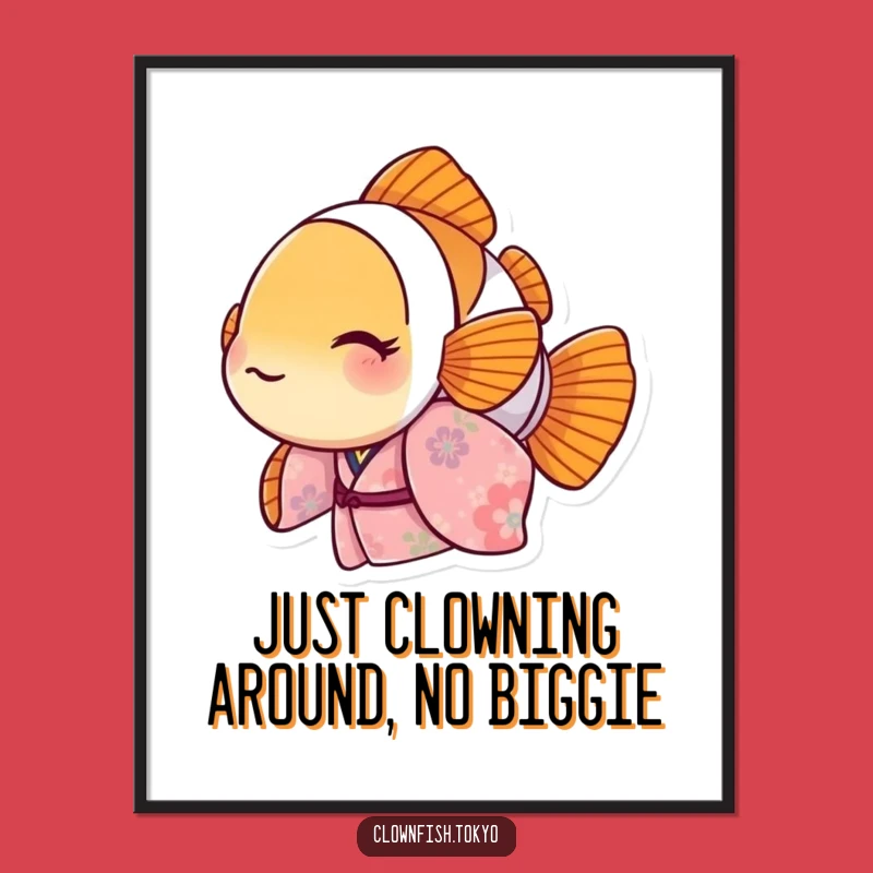 Free Printable Clownfish Wall Art: Floral Kimono Peek-a-Boo Downloadable Decor