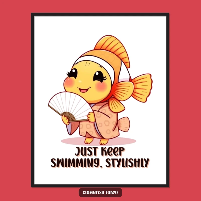 Clownfish Art Free Printable: Kimono Fan Downloadable Wall Decor