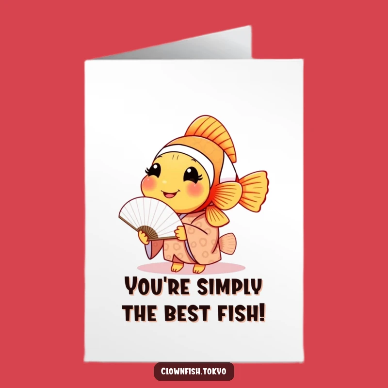 Clownfish Congrats! Card Free Printable: Kimono Fan Downloadable Gift