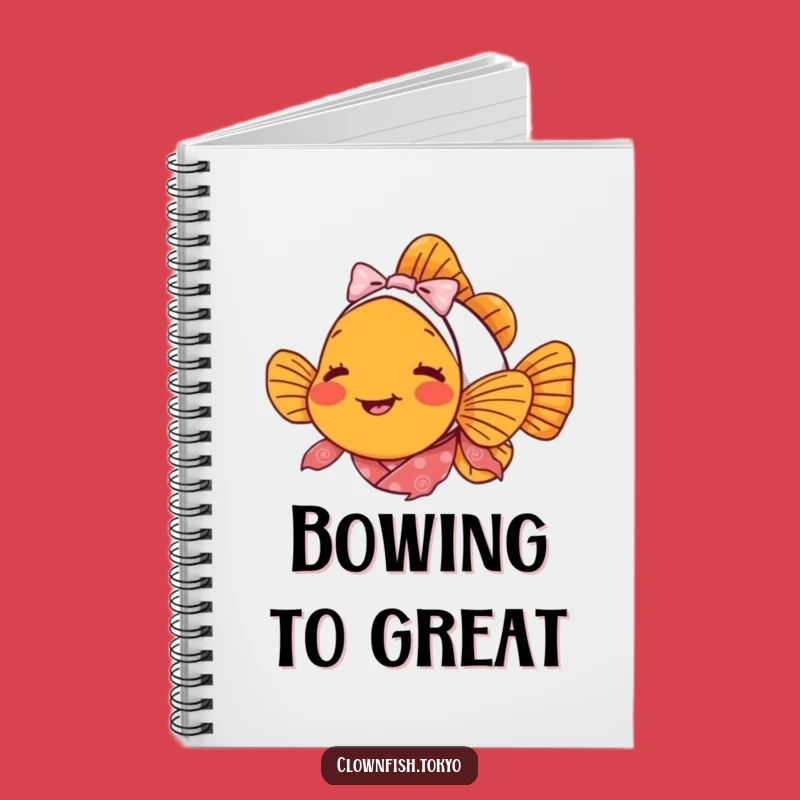 Funny Clownfish Bowing Notebook - Delighted Fish Kimono Journal Gift