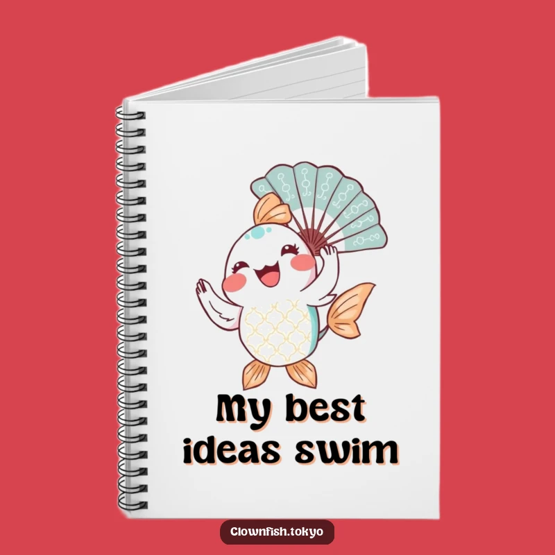Funny Fish Fan Dancer Notebook: Journal Your Thoughts with a Joyful Fish Twirling a Fan, Gift