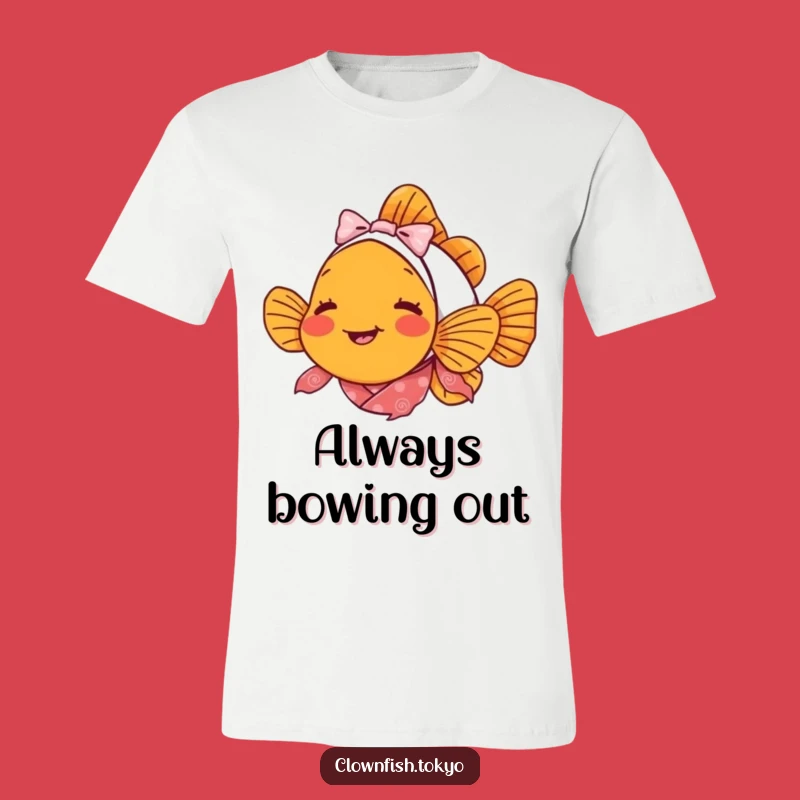 Funny Clownfish Bowing T-Shirt - Delighted Fish Kimono Tee Gift