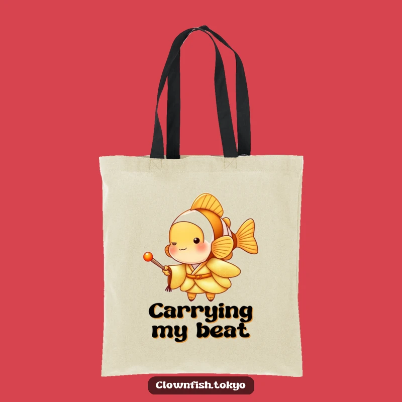Funny Clownfish Golden Kimono Tote Bag: Music Lover Tote, Perfect Funny Gift