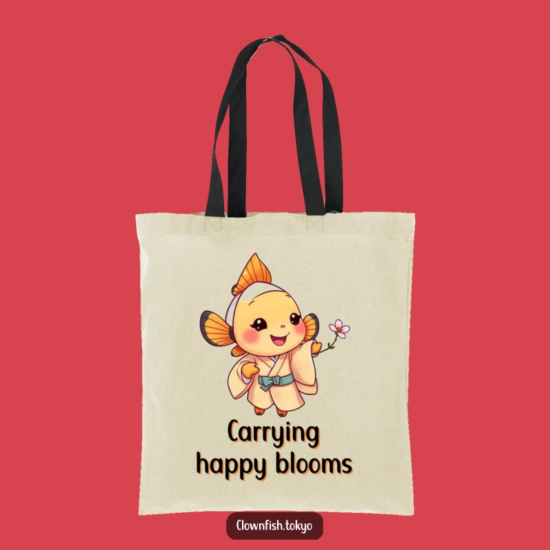 Funny Clownfish Blossom Tote Bag - Jolly Kimono Fish Carryall Gift