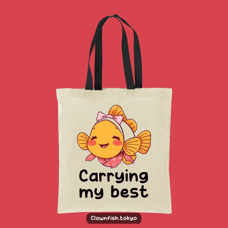 Funny Clownfish Bowing Tote Bag - Delighted Fish Kimono Carryall Gift